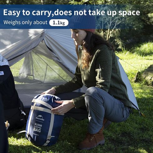 Naturehike Sleeping Bags for Adults, 23-39℉ Mummy Backpacking Sleeping Bag, 0 Degree Lightweight Sleeping Bag Warm for Camping, Hiking (Navy, Medium) in Saudi Arabia