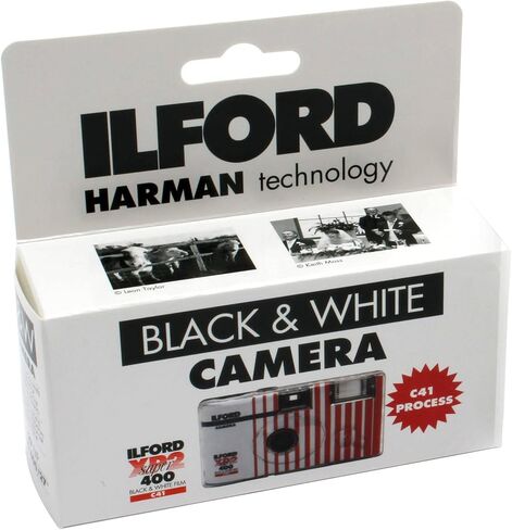 Bundle of Ilford XP2 35mm B&W One-Time Single-Use Disposable Camera with Flash (ISO-400) - 27 Exposures with Microfiber Cloth in Kuwait