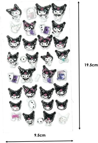 KUROMI's 3D Acrylic Bon Bon Stickers for Various Surfaces - Officially Licensed in Kuwait