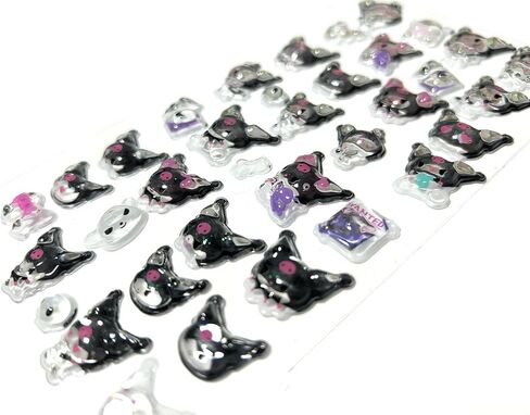 KUROMI's 3D Acrylic Bon Bon Stickers for Various Surfaces - Officially Licensed in Kuwait
