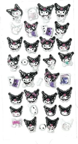 KUROMI's 3D Acrylic Bon Bon Stickers for Various Surfaces - Officially Licensed in Kuwait