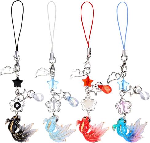 4Pcs Cute Phone Charm, Y2K Cell Phone Strap Phones Chain Charms for Phones Case Anti Theft Strap Decorative Charms for Headphone Case Camera in Kuwait