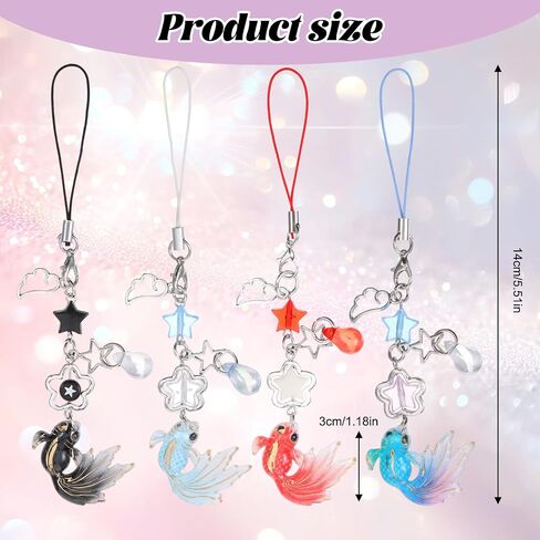 4Pcs Cute Phone Charm, Y2K Cell Phone Strap Phones Chain Charms for Phones Case Anti Theft Strap Decorative Charms for Headphone Case Camera in Kuwait