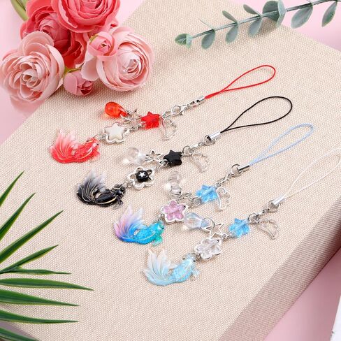 4Pcs Cute Phone Charm, Y2K Cell Phone Strap Phones Chain Charms for Phones Case Anti Theft Strap Decorative Charms for Headphone Case Camera in Kuwait