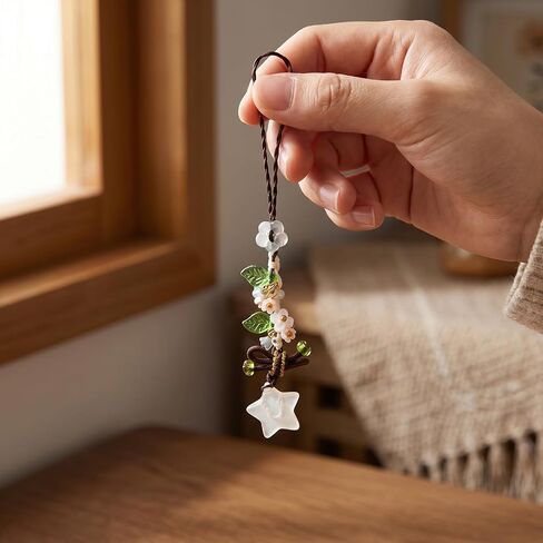 Cute Phone Charm, Green Keychain Charm Star Flower Phone Charms in Kuwait