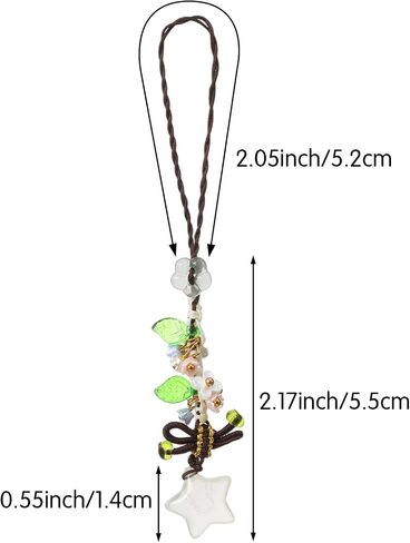 Cute Phone Charm, Green Keychain Charm Star Flower Phone Charms in Kuwait
