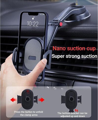 Suction Cup-Type Center Console Navigation Bracket, 360° Rotating Hands-Free Car Mobile Phone Mount, Automobile Cell Phone Holder Car for Dashboard Windshield Vent Fit for All Smartphones in Kuwait