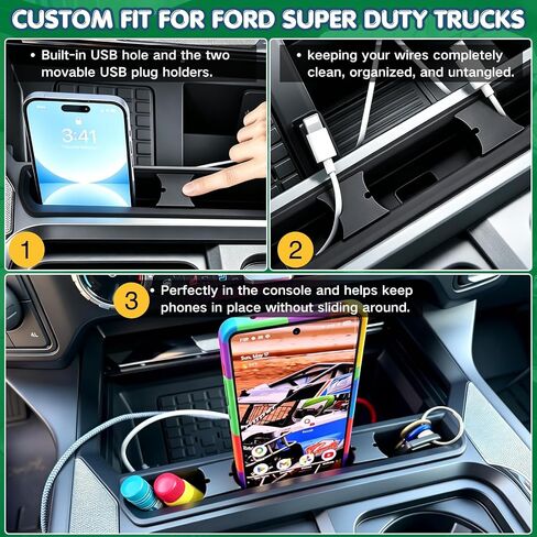 Console Pocket Phone Holder Slot for 2023-2026 Ford F250 F350 F450 F550 in Kuwait