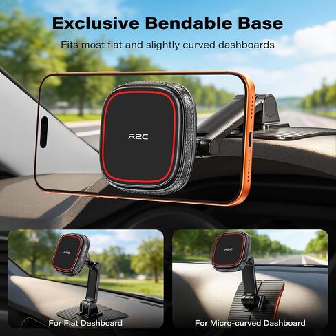 APPS2Car for Magsafe Car Mount, Dual-Axis Adjustable Magnetic Phone Holder for Car with Large 3.15" x 3.15" Adhesive Base, Fit Most Flat & Micro-Curved Dashboard, Compatible for iPhone 12-17 Series in Kuwait