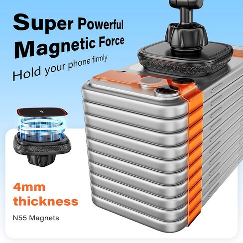 APPS2Car for Magsafe Car Mount, Dual-Axis Adjustable Magnetic Phone Holder for Car with Large 3.15" x 3.15" Adhesive Base, Fit Most Flat & Micro-Curved Dashboard, Compatible for iPhone 12-17 Series in Kuwait