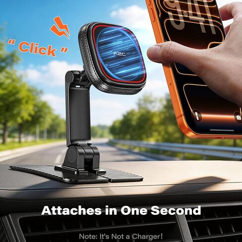 APPS2Car for Magsafe Car Mount, Dual-Axis Adjustable Magnetic Phone Holder for Car with Large 3.15" x 3.15" Adhesive Base, Fit Most Flat & Micro-Curved Dashboard, Compatible for iPhone 12-17 Series in Kuwait