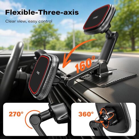 APPS2Car for Magsafe Car Mount, Dual-Axis Adjustable Magnetic Phone Holder for Car with Large 3.15" x 3.15" Adhesive Base, Fit Most Flat & Micro-Curved Dashboard, Compatible for iPhone 12-17 Series in Saudi Arabia
