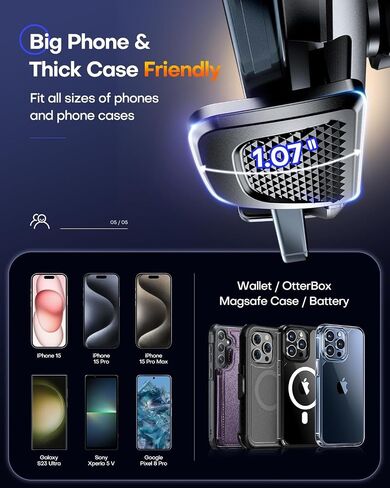 Car Phone Holder【Upgraded Strongest Suction & Clip】3in1 Universal Cell Phone Mount for Dashboard Windshield Air Vent, Truck Cradle Stand for iPhone 17 Pro Max 16 15 14 13 12 11 SE Samsung Android in Kuwait