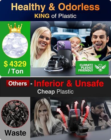 Car Phone Holder【Upgraded Strongest Suction & Clip】3in1 Universal Cell Phone Mount for Dashboard Windshield Air Vent, Truck Cradle Stand for iPhone 17 Pro Max 16 15 14 13 12 11 SE Samsung Android in Kuwait