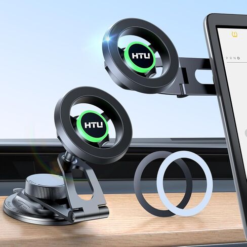 HTU Upgrade for Tesla Phone Mount [Strong Magnet & Foldable] MagSafe Car Mount for Tesla New Model Y Juniper Model 3, 360° Adjustable for Tesla Phone Holder fits for iPhone in Kuwait