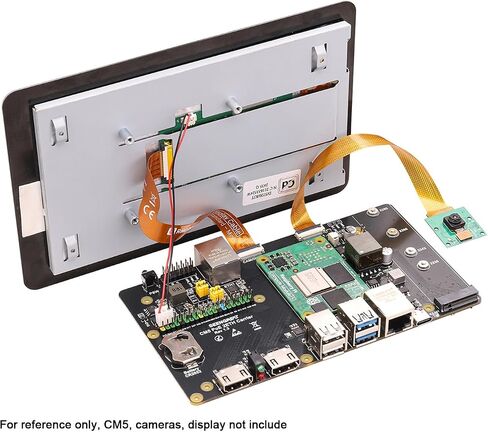 CM5 PoE 2ETH Carrier Board, Dual Gigabit Ethernet PoE Expansion with M.2 NVMe, Dual HDMI, USB3.0/2.0, MIPI Camera/Display, 40-pin GPIO, Embedded Platform for Raspberry Pi CM5 in Kuwait