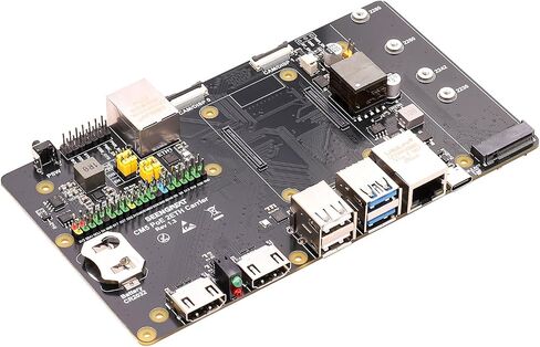 CM5 PoE 2ETH Carrier Board, Dual Gigabit Ethernet PoE Expansion with M.2 NVMe, Dual HDMI, USB3.0/2.0, MIPI Camera/Display, 40-pin GPIO, Embedded Platform for Raspberry Pi CM5 in Kuwait