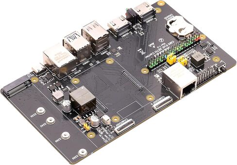 CM5 PoE 2ETH Carrier Board, Dual Gigabit Ethernet PoE Expansion with M.2 NVMe, Dual HDMI, USB3.0/2.0, MIPI Camera/Display, 40-pin GPIO, Embedded Platform for Raspberry Pi CM5 in Kuwait