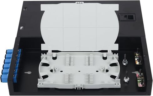 6 Port Simplex Wall Mount Fiber Enclosure, Singlemode SC/UPC Fiber Optic Termination Box Kit with 1.2m Pigtail and Coupler for FTTH Network in Kuwait