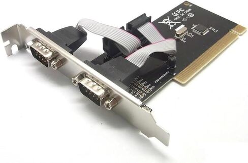Dual Port RS-232 Serial PCI Card, 2-Port DB9 COM Port PCI Controller Card Adapter with 16C550 UART, Supports Windows 10/8/7/XP/Vista and Linux, Up to 1Mbps Transfer Rate, Plug & Play in Kuwait