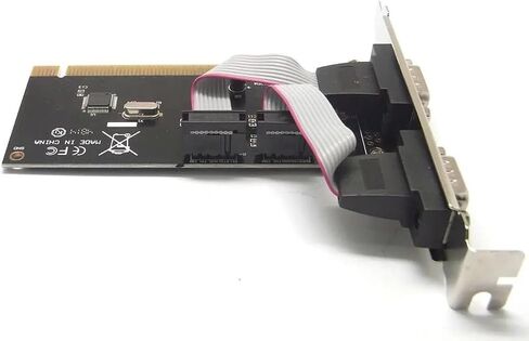 Dual Port RS-232 Serial PCI Card, 2-Port DB9 COM Port PCI Controller Card Adapter with 16C550 UART, Supports Windows 10/8/7/XP/Vista and Linux, Up to 1Mbps Transfer Rate, Plug & Play in Kuwait