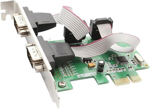 IO Crest 2 Port PCI-E Serial Card, RS232 DB9 COM Port Expansion Adapter with WCH382L Chipset, Supports Windows 7/8/10/11, Linux - IO-PCE382-2S in Kuwait
