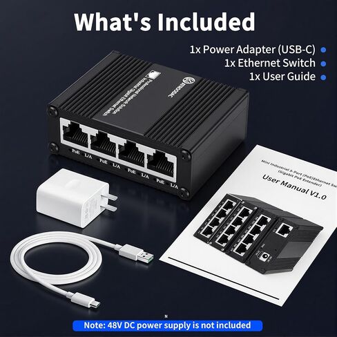 5-Port Gigabit PoE+ Switch, Ethernet Switch 4 PoE+ @120W, 1 Uplink in Kuwait