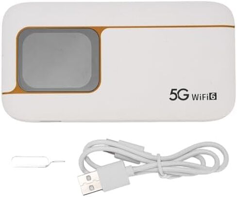 5G Mobile Hotspot, Portable WiFi 6 Hotspot with Sim Card Slot, 2.01 Inch Touch Screen, 7100mAh Battery, Supports 16 Devices & 2.77Gbps Speed, Ideal for Travel in Kuwait