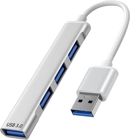 Aluminum 4-Port USB 3.0 Hub, USB Splitter USB Expander (5Gbps Data Transfer), Ultra Slim Multi USB A Adapter Dongle for Laptop, Desktop PC, Flash Drive, Keyboard in Kuwait