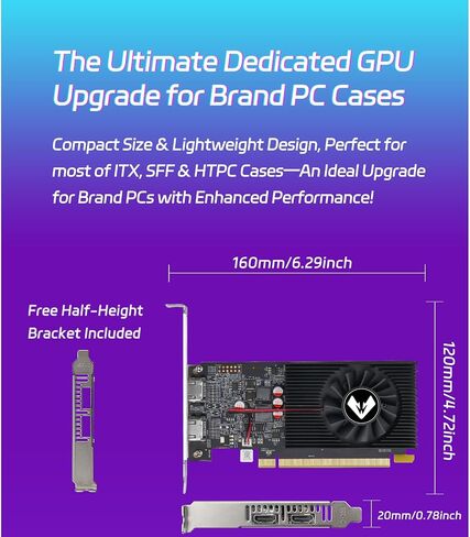 MOUGOL AMD Radeon R7 350 4GB GDDR3 Low Profile Graphics Card, 2*HDMI Port in Kuwait