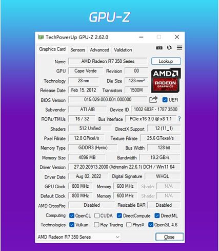 MOUGOL AMD Radeon R7 350 4GB GDDR3 Low Profile Graphics Card, 2*HDMI Port in Kuwait