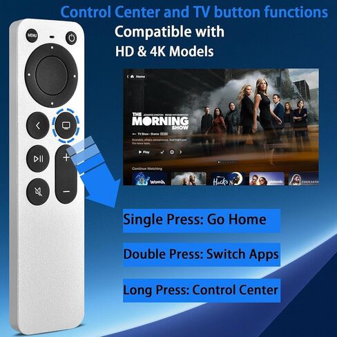 Replacement for Apple TV Remote,for Apple 4K/ Gen 1 2 3 4/ HD,A2169 A1842 A1625 A1427 A1469 A1378 A1218 in Kuwait
