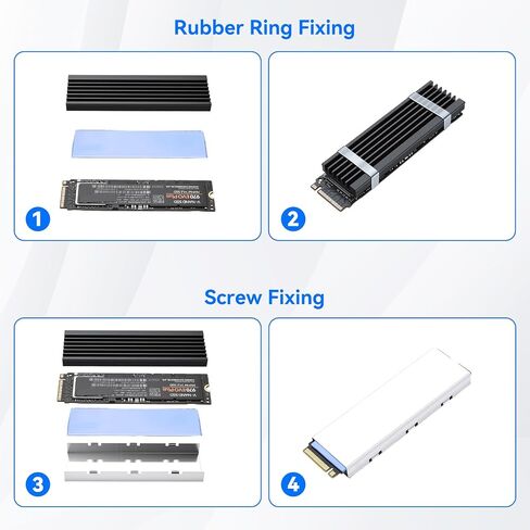 ELUTENG 2Pcs Aluminum M.2 Ssd Heatsink Dual Sided Cooler for M2 2280 SSD PC in Kuwait