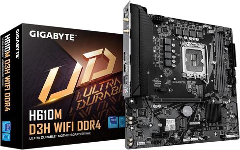 GIGABYTE H610M D3H WiFi DDR4 Motherboard - Supports 14th Gen Intel Core Processors, 6+1+1 Phase VRM, up to 3200MHz DDR4, 2xPCIe 3.0 M.2, Wi-Fi 5, 1GbE LAN, USB 3.2 Gen 1 in Kuwait