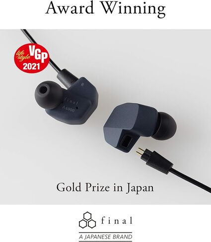 Final A4000 Single-Driver IEM Earphones, High-Fidelity Sound, Detachable Cable, Lightweight in-Ear Monitors, Premium Audio Quality, Comfortable Fit, Durable Design, Ideal for Audiophiles in Saudi Arabia