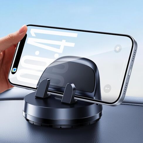 Car Dashboard Phone Holder Mount, 360 °Rotating Curved Dash Automatic Clamping Cell Phone Mount with Adaptive Adhesive Base, Multifunctional Accessories, Fit for iPhone, Samsung, Google, GPS in Saudi Arabia