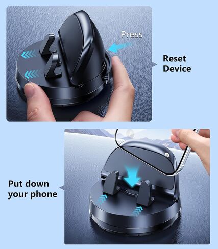 Car Dashboard Phone Holder Mount, 360 °Rotating Curved Dash Automatic Clamping Cell Phone Mount with Adaptive Adhesive Base, Multifunctional Accessories, Fit for iPhone, Samsung, Google, GPS in Saudi Arabia