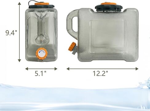 1.32 Gallon Water Container with Spigot, Portable Water Jug, No Leakage Emergency Water Storage Tank for Camping, Outdoor Hiking, Picnic in Kuwait