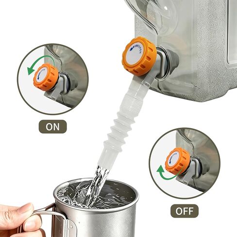 1.32 Gallon Water Container with Spigot, Portable Water Jug, No Leakage Emergency Water Storage Tank for Camping, Outdoor Hiking, Picnic in Kuwait