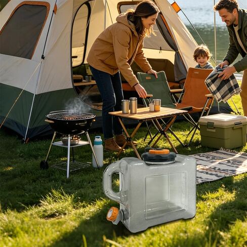 1.32 Gallon Water Container with Spigot, Portable Water Jug, No Leakage Emergency Water Storage Tank for Camping, Outdoor Hiking, Picnic in Kuwait