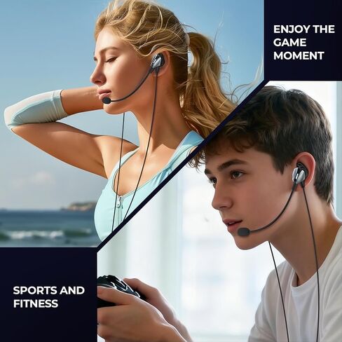 Wired Gaming Earbuds with Dual Mic for Mobile, Deep Bass, Volume Control in Kuwait