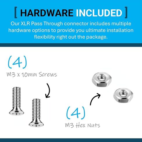 DIYTECH Premium 6.35mm 1/4" TRS Female Panel Mount​ to Male TRS, 1/4 Jack Solderless Pass Through, D-Type Panel Mount​,for Pro Audio Installations in Kuwait