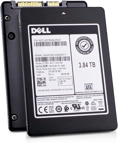 Dell/Samsung PM863a MZ7LM3T8HMLP0D3 3.84TB 1.3 DWPD SATA 6Gb/s 3D TLC 2.5in Read Intensive Solid State Drive 09Y3HD (Renewed) in Kuwait