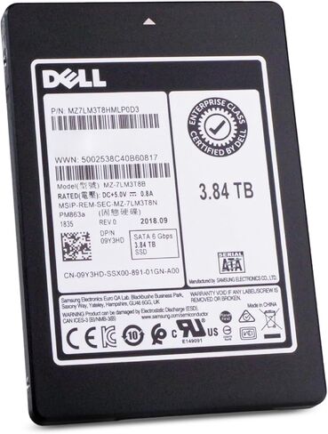 Dell/Samsung PM863a MZ7LM3T8HMLP0D3 3.84TB 1.3 DWPD SATA 6Gb/s 3D TLC 2.5in Read Intensive Solid State Drive 09Y3HD (Renewed) in Kuwait