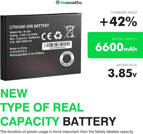 W-10A Battery,6600mAh High-Capacity Battery for Netgear Nighthawk M1 MR1100 – Extended Replacement for W-10A, Compatible with AT&T 4G LTE Mobile Hotspot Router in Kuwait