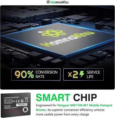 W-10A Battery,6600mAh High-Capacity Battery for Netgear Nighthawk M1 MR1100 – Extended Replacement for W-10A, Compatible with AT&T 4G LTE Mobile Hotspot Router in Kuwait
