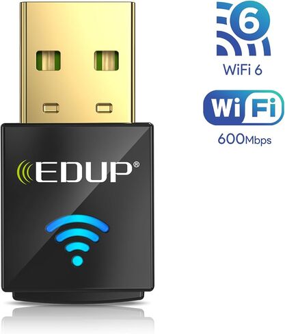 EDUP Mini USB WiFi 6 Adapter AX600M for PC, Plug and Play, Wireless USB Network Adapters Dual Band 2.4G/5.8Ghz WiFi Dongle Antenna for Laptop Desktop Compatible with OS Windows 11/10/7-Black in Kuwait