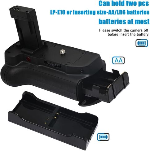 Battery Vertical Grip LP-E10 for EOS Rebel T3, T5, T6 T7 1100D 1200D 1300D 1500D 2000D as BG-E10 in Kuwait