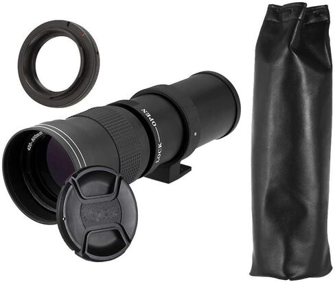 Commander Optics Super 420-800mm f/8 Manual Telephoto Zoom Lens for Nikon F Mount Digital DSLR Cameras with T-Mount + Photo Essential Accessory Kit in Kuwait
