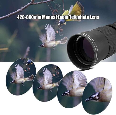Commander Optics Super 420-800mm f/8 Manual Telephoto Zoom Lens for Nikon F Mount Digital DSLR Cameras with T-Mount + Photo Essential Accessory Kit in Kuwait